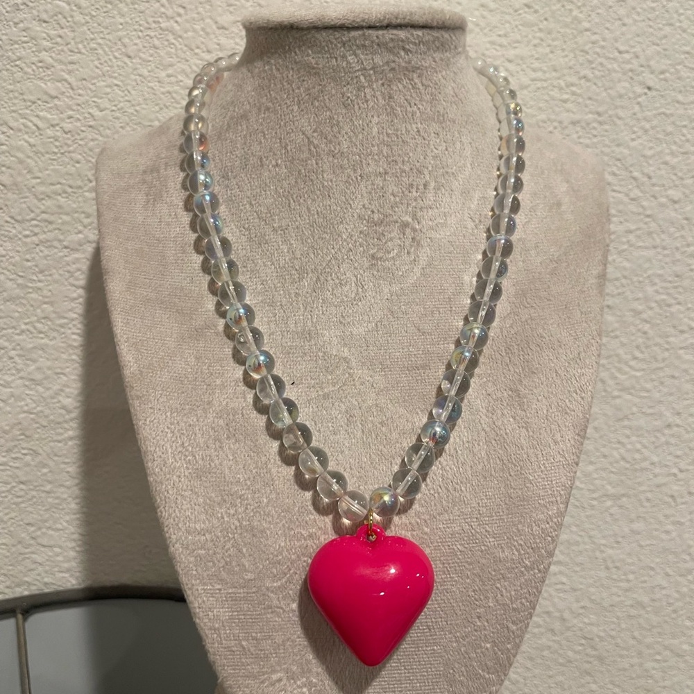 Pink Heart Pendant Necklace - Picture 2 of 4